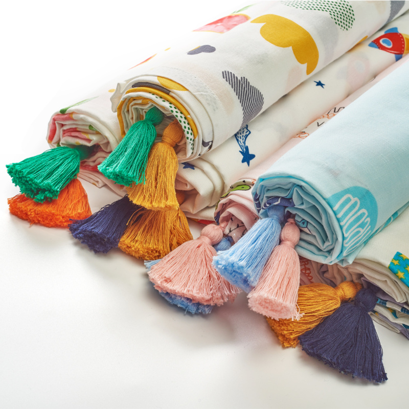 Double Layer Bamboo Cotton Gauze Baby Blanket Newborn Swaddling Towel