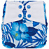 Elf Diaper Blue Hibiscus Print Fun and Playful Diaper Cover with Butterfly Tabs for Babies 3-16kg - C01H28