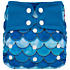 Elf Diaper Blue Scale Print Butterfly Tabs Baby Diaper Cover with Bright Colors and Waterproof Design - C01H34