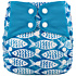 Elf Diaper Frescoed Fish Print Large Capacity Snap Cloth Diaper with Bamboo Cotton Sewn-In Inserts - A01H69