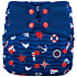 Elf Diaper Deep Blue Harbor Print High-Capacity AIO Cloth Diaper with 3-Layer Sewn-In Inserts - A01H71