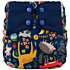 Elf Diaper Abstract Cartoon Animals Print Adjustable Fit Cloth Diaper Cover with Cute and Colorful Butterfly Tabs - C01H76