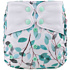 Elf Diaper Aquamarine Leaves Print Fun and Playful Diaper Cover with Butterfly Tabs for Babies 3-16kg - C01H78