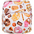 Elf Diaper Dessert Print Eco-Friendly and Large Size Hook and Loop Baby Pocket Diaper with Stay Dry Inner - S02E23