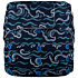 Elf Diaper Dark Wave Print Reusable and Sustainable Cloth Diaper Cover with Hook and Loop Fasteners - C02H53