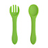 Full Silicone Baby Spoon Fork Complementary Kids Tableware 2 Pcs / Set
