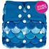 Elf Diaper Blue Scale Print Convenient and Eco-Friendly Solution: Double Gussets Baby Pocket Diaper with Butterfly Tabs - S04H34