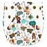Elf Diaper Cartoon Forest Animals Print Elastic Tabs Newborn AIO Cloth Diaper - T02H29