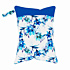 Elf Diaper Blue Flowers Print Stylish Double Pocket Zipper Bag for Travel and Everyday Use - WETA-H64