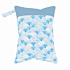 Elf Diaper Blue Waves Print Convenient Double Pocket Wet Bag for Cloth Diapers and Accessories - WETA-H82