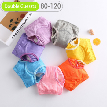  Solid Color Bird Eye Cloth Baby Training Pants Trainer Washable 4 Layer Cotton + TPU Coating