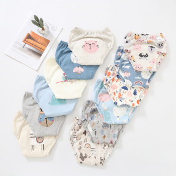 Baby Training Pants Cotton Mesh 4 Layers Gauze Learning Pants Children'S Breathable Washable Diaper Pants