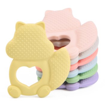 Wholesale Food Grade Silicone Cartoon Squirrel Baby Teether
