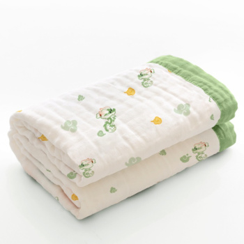 Wholesale / OEM 6-Layer Cartoon Muslin Multi-Use Blanket - 110x110cm, Soft & Absorbent